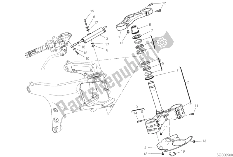 Wszystkie części do Zespó? Steruj? Cy Ducati Superbike Panigale V4 R USA 998 2019